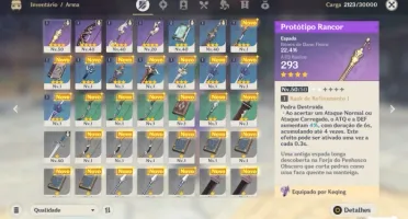 CONTA GENSHI IMPACT RANK 30 LV60 2 NAT 5