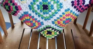 Capa de Almofada em Crochê Multicolorida