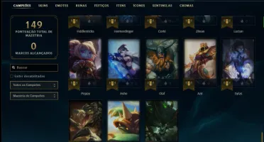 Conta prata 1 com 58 champs e 30 skins (2 Ultimates)