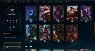 Conta prata 1 com 58 champs e 30 skins (2 Ultimates)