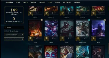 Conta prata 1 com 58 champs e 30 skins (2 Ultimates)
