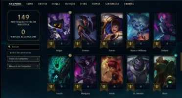 Conta prata 1 com 58 champs e 30 skins (2 Ultimates)