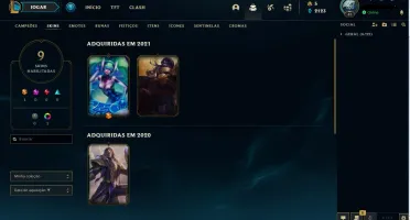 Conta com DJ sona e skins vitoriosas