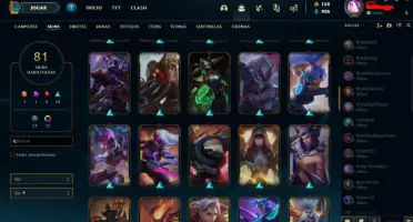 Conta lol nivel 385 81 skins