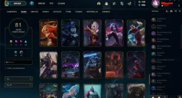 Conta lol nivel 385 81 skins