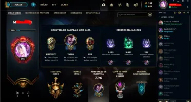Conta lol nivel 385 81 skins