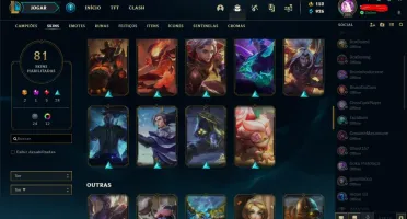 Conta lol nivel 385 81 skins