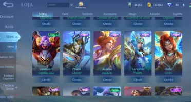 Conta Mobile legends 419 skins