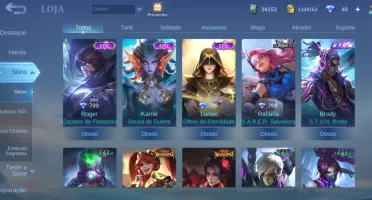 Conta Mobile legends 419 skins