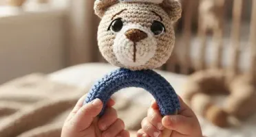 Mordedor Urso marinheiro em amigurumi