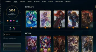 Conta League of Legends 500+ skin ex diamante FULL ACESSO