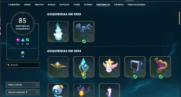 Conta de league of legends com 850 skins no Prata
