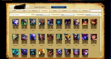 CONTA PLATINA V COM ÓTIMO MMR 10 SKINS E 21 CHAMPIONS+FW