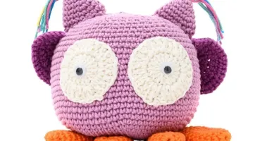 Coruja Peso de Porta em Amigurumi