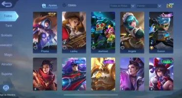 conta mobile legends honra mítica com wr alto e várias skins