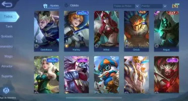 conta mobile legends honra mítica com wr alto e várias skins