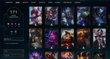Conta unranked com TODOS os champs e 171 skins ,6 vitoriosas