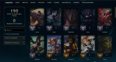 Mestre com 65 Champs e 12 Skins