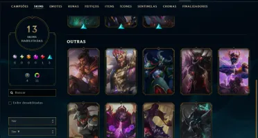 Mestre com 65 Champs e 12 Skins