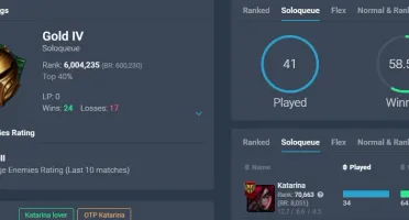 SMURF MONO KATARINA | GOLD C MMR ALTO | SKINS RARAS + 14K EA