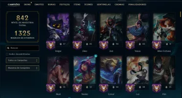 Platina 4 com TODOS os Champs e 203 Skins +4 Prestigios