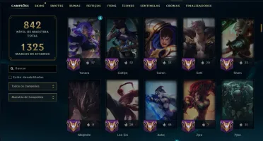 Platina 4 com TODOS os Champs e 203 Skins +4 Prestigios