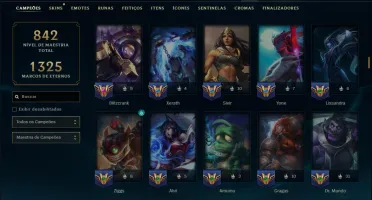 Platina 4 com TODOS os Champs e 203 Skins +4 Prestigios