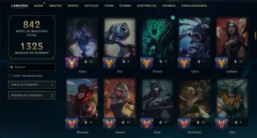 Platina 4 com TODOS os Champs e 203 Skins +4 Prestigios