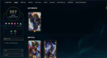 Ferro 4 com TODOS os Champs e 207 Skins ( MID / TOP / ADC )
