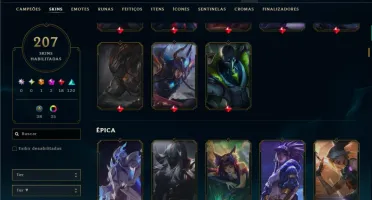 Ferro 4 com TODOS os Champs e 207 Skins ( MID / TOP / ADC )