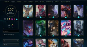 Ferro 4 com TODOS os Champs e 207 Skins ( MID / TOP / ADC )