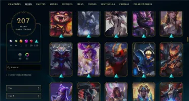 Ferro 4 com TODOS os Champs e 207 Skins ( MID / TOP / ADC )