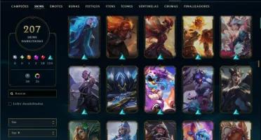 Ferro 4 com TODOS os Champs e 207 Skins ( MID / TOP / ADC )
