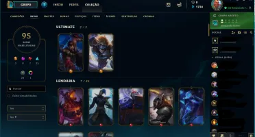 CONTA LOL COM 95 SKINS E VARIOS CAMPEÕES