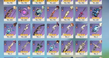 Xiao,venti,mona,hutao e keqing 4 armas 5 star