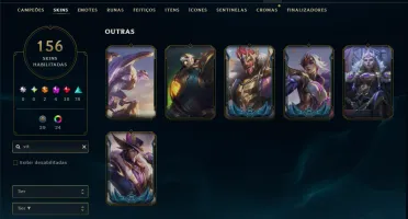 Unranked com TODOS os Champs e 156 Skins +1 Prestigio
