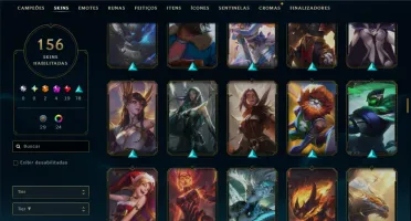 Unranked com TODOS os Champs e 156 Skins +1 Prestigio