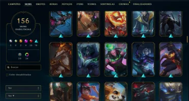 Unranked com TODOS os Champs e 156 Skins +1 Prestigio