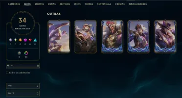 Esmeralda 3 com TODOS os Champs e 34 Skins ( SUP / JG )