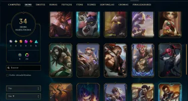 Esmeralda 3 com TODOS os Champs e 34 Skins ( SUP / JG )