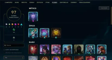 Esmeralda 3 com TODOS os Champs e 34 Skins ( SUP / JG )