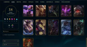 Esmeralda 3 com TODOS os Champs e 34 Skins ( SUP / JG )