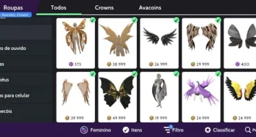 Conta Rica De Avakin Life Unisex Com Varios Itens Em Crowns