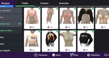 Conta Rica De Avakin Life Unisex Com Varios Itens Em Crowns