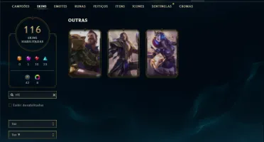 Conta Unranked com 145 Champs e 116 Skins + 1 Prestigo GAREN