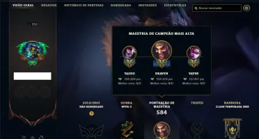 Conta Unranked com 145 Champs e 116 Skins + 1 Prestigo GAREN