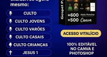 Pack Gospel Editável no Canva ou Photo Shop