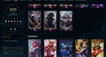 Conta Lol Lvl 428 - 300 Skins E Platina Ii, Passe Ativo, 8 M