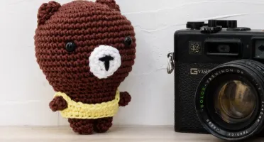 Urso Cabeçudo em Amigurumi