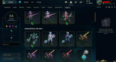 Conta nivel 264- 239 skins 4 miticas